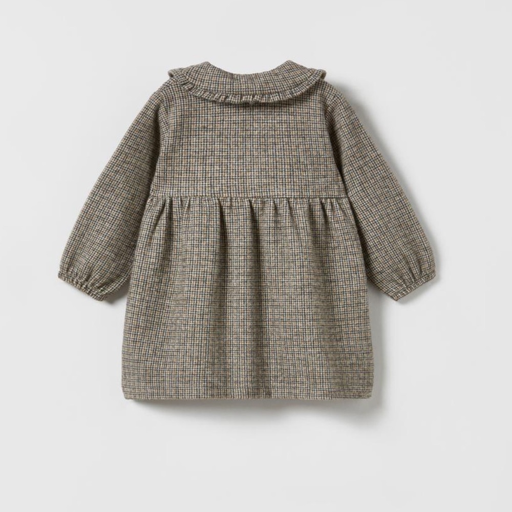 Zara kids NWT plaid dress with peter pan collar 6050/516 - Picture 2 of 4